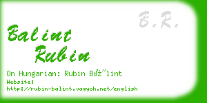 balint rubin business card